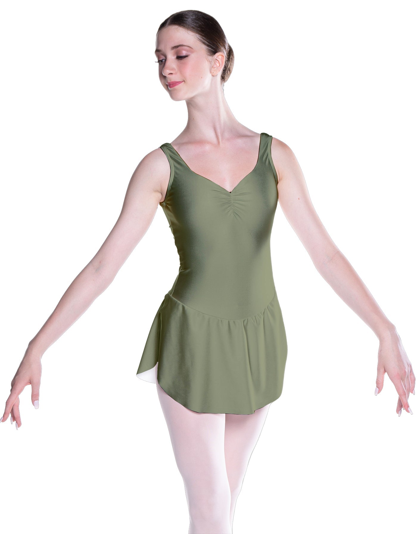 Solid Lycra Soiree Leotard with Skirt