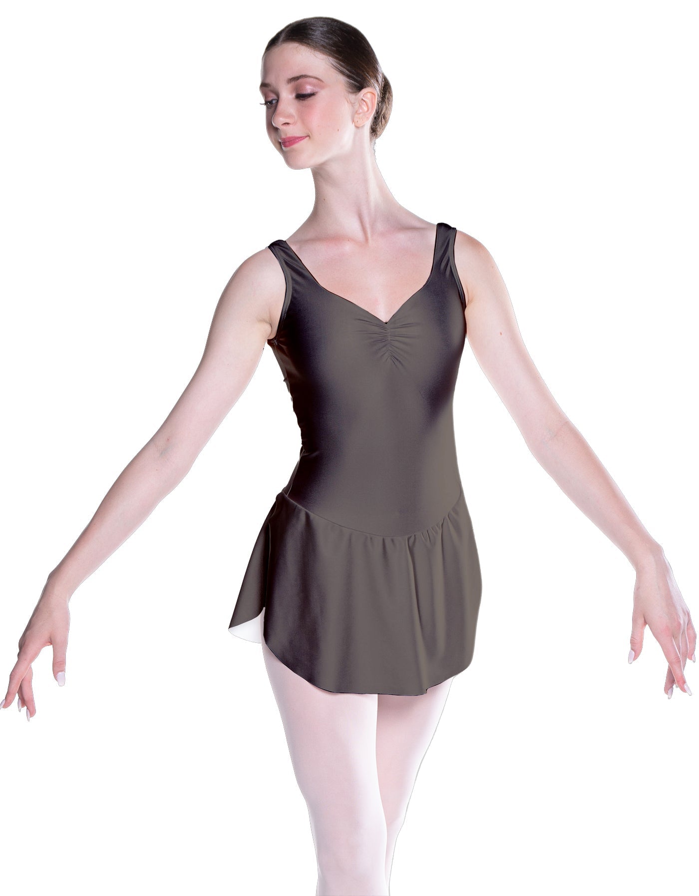 Solid Lycra Soiree Leotard with Skirt