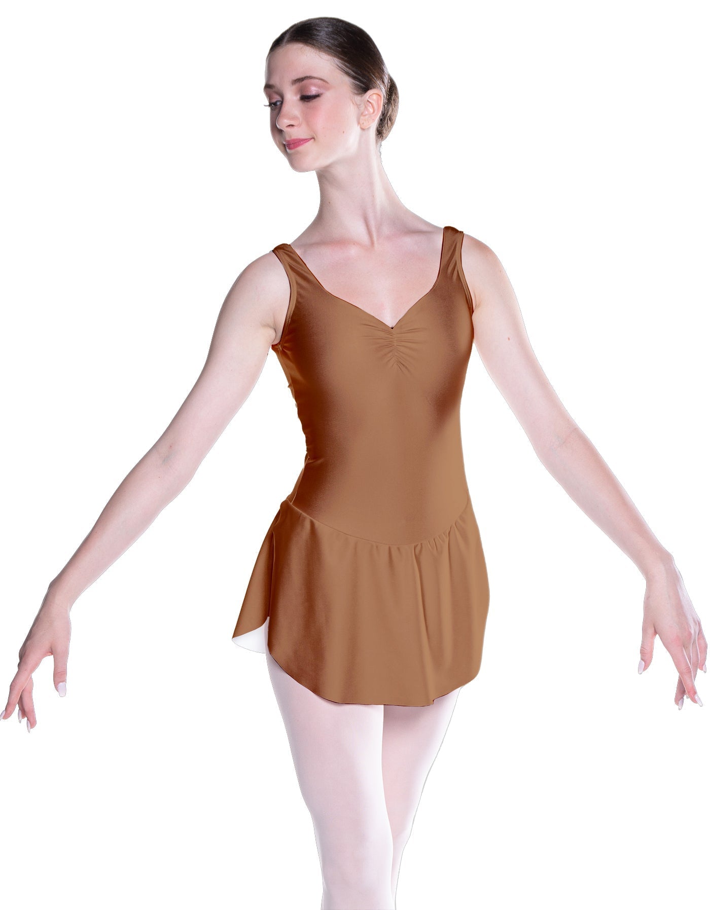 Solid Lycra Soiree Leotard with Skirt
