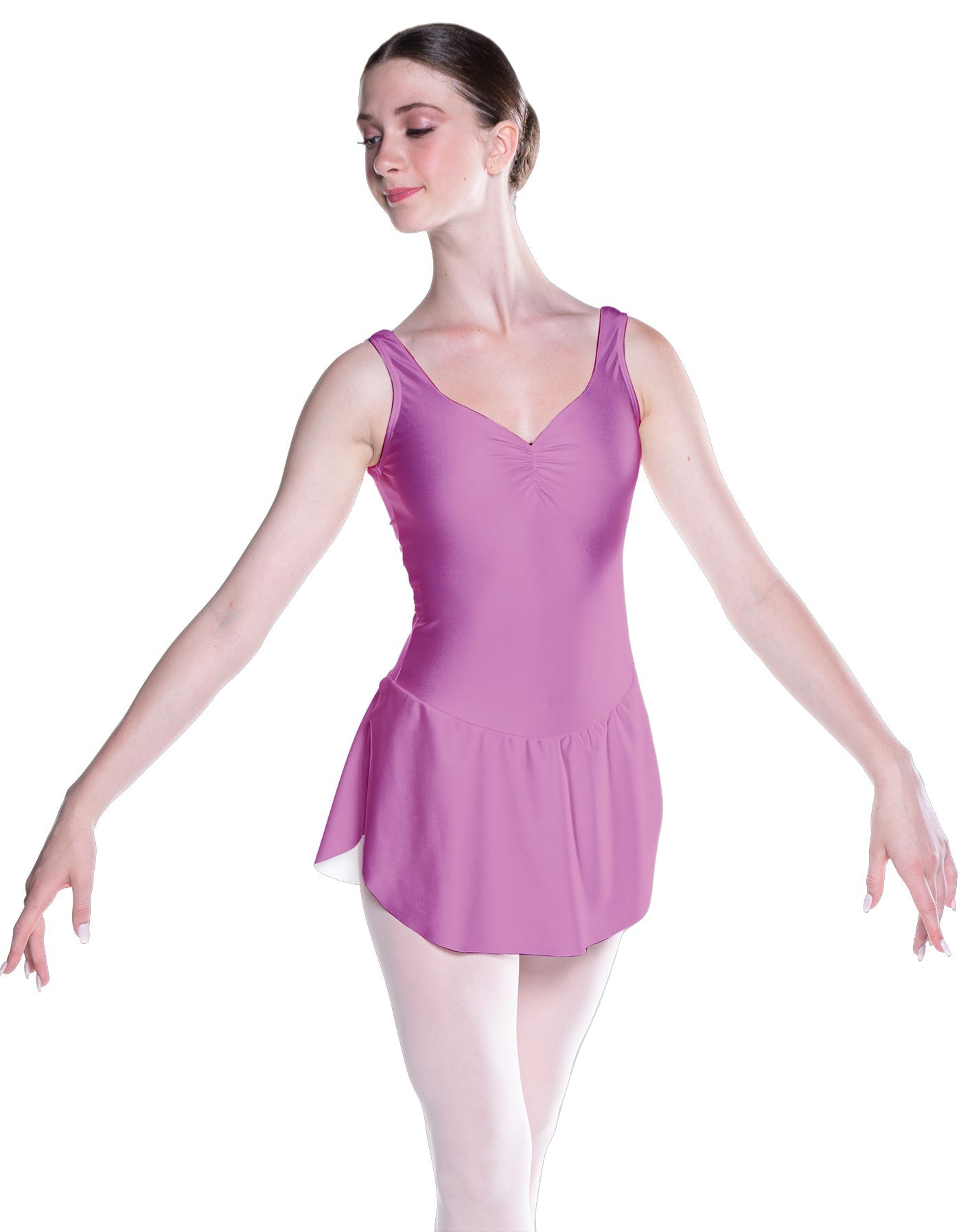 Solid Lycra Soiree Leotard with Skirt