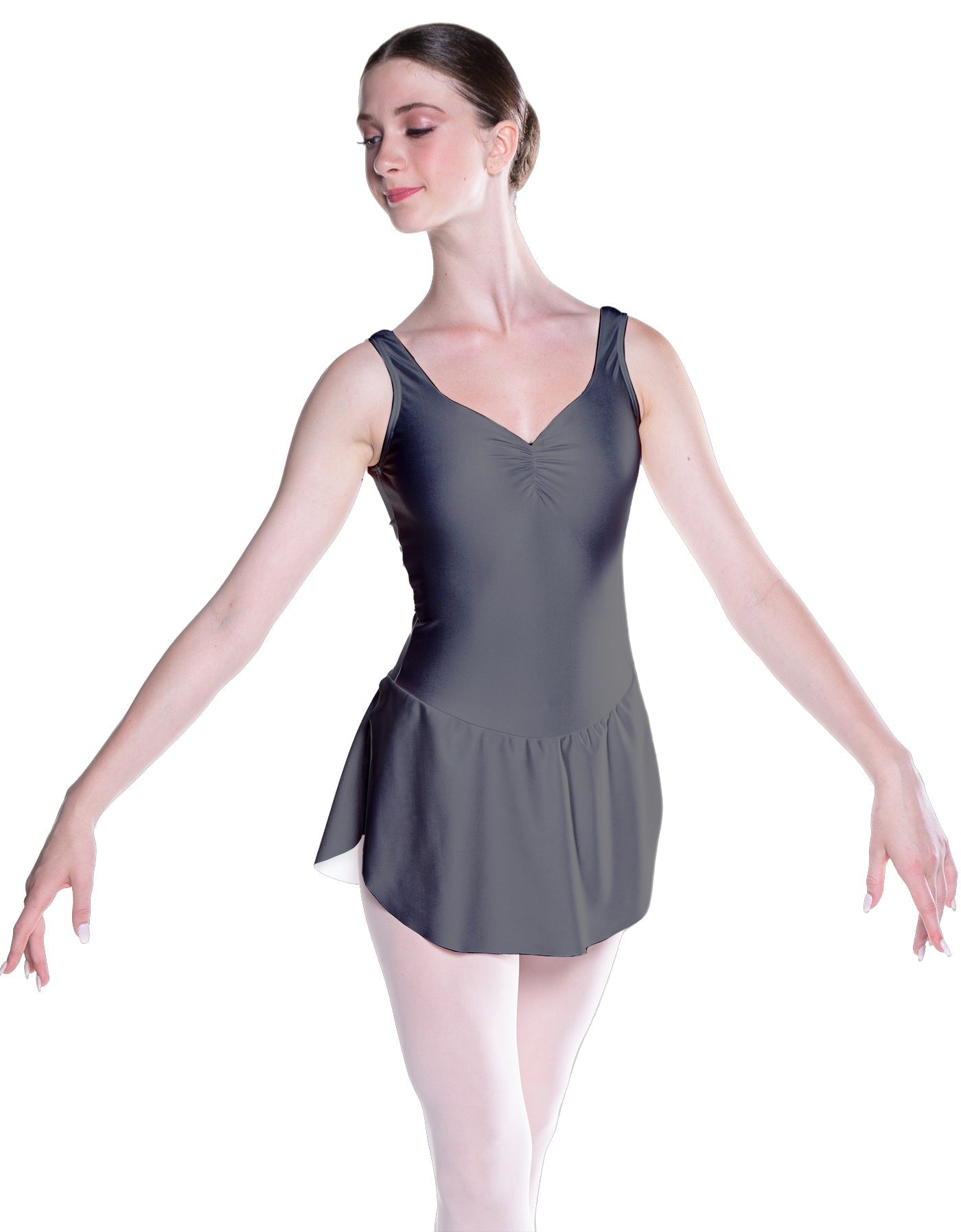 Solid Lycra Soiree Leotard with Skirt
