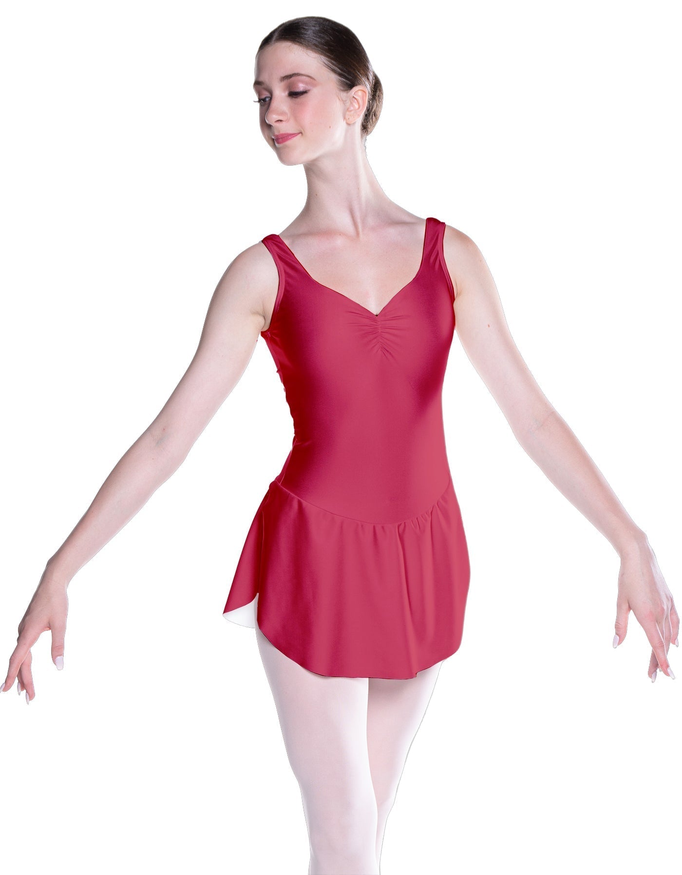 Solid Lycra Soiree Leotard with Skirt