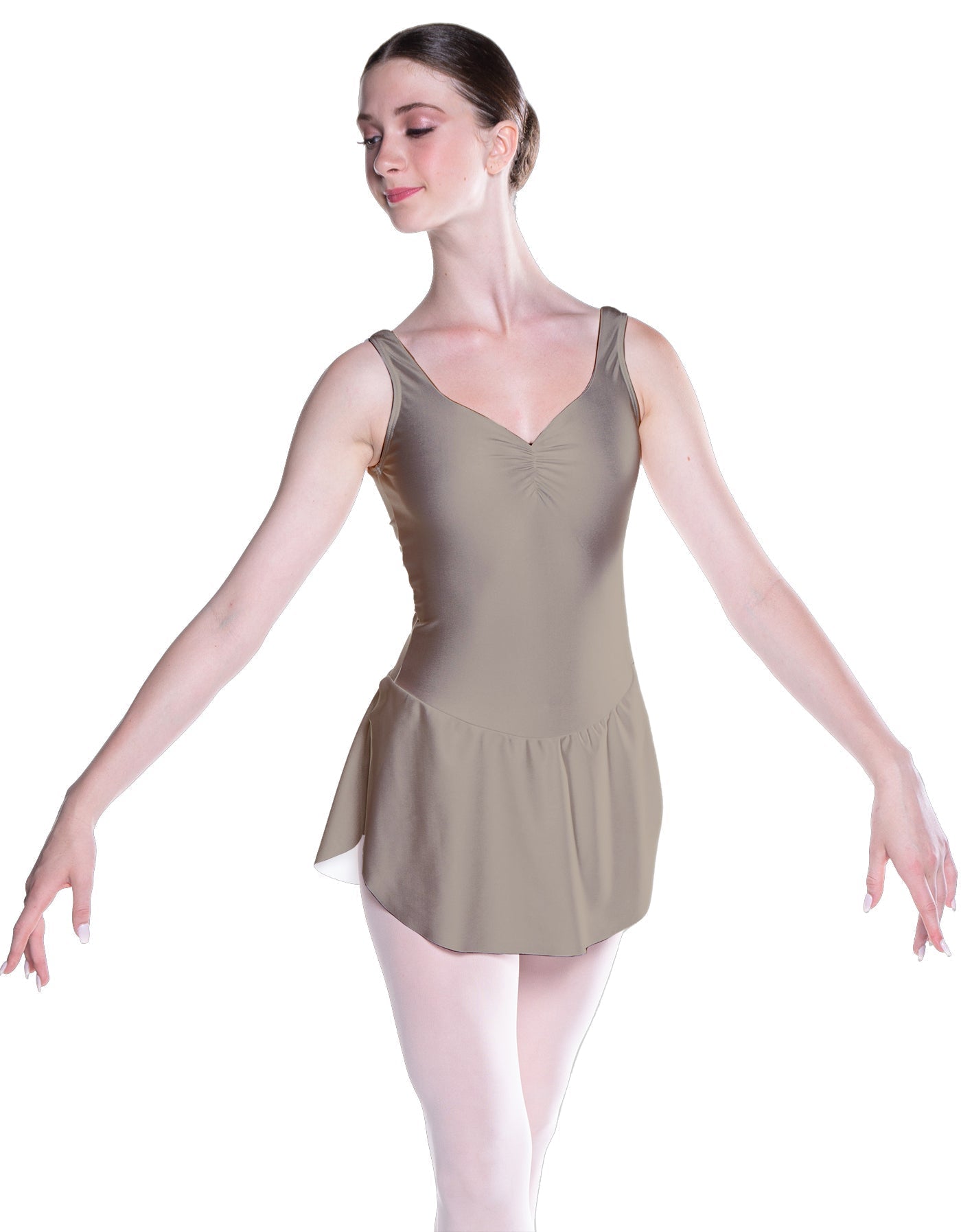 Solid Lycra Soiree Leotard with Skirt