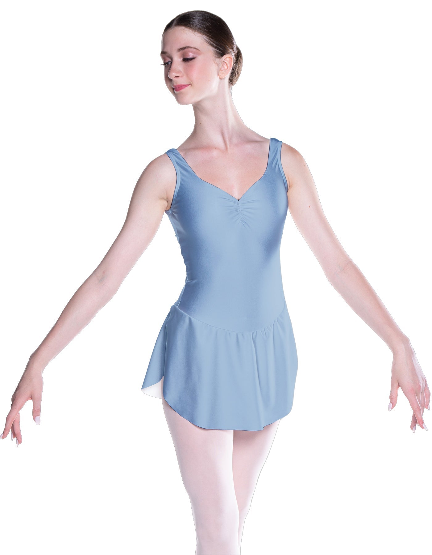 Solid Lycra Soiree Leotard with Skirt