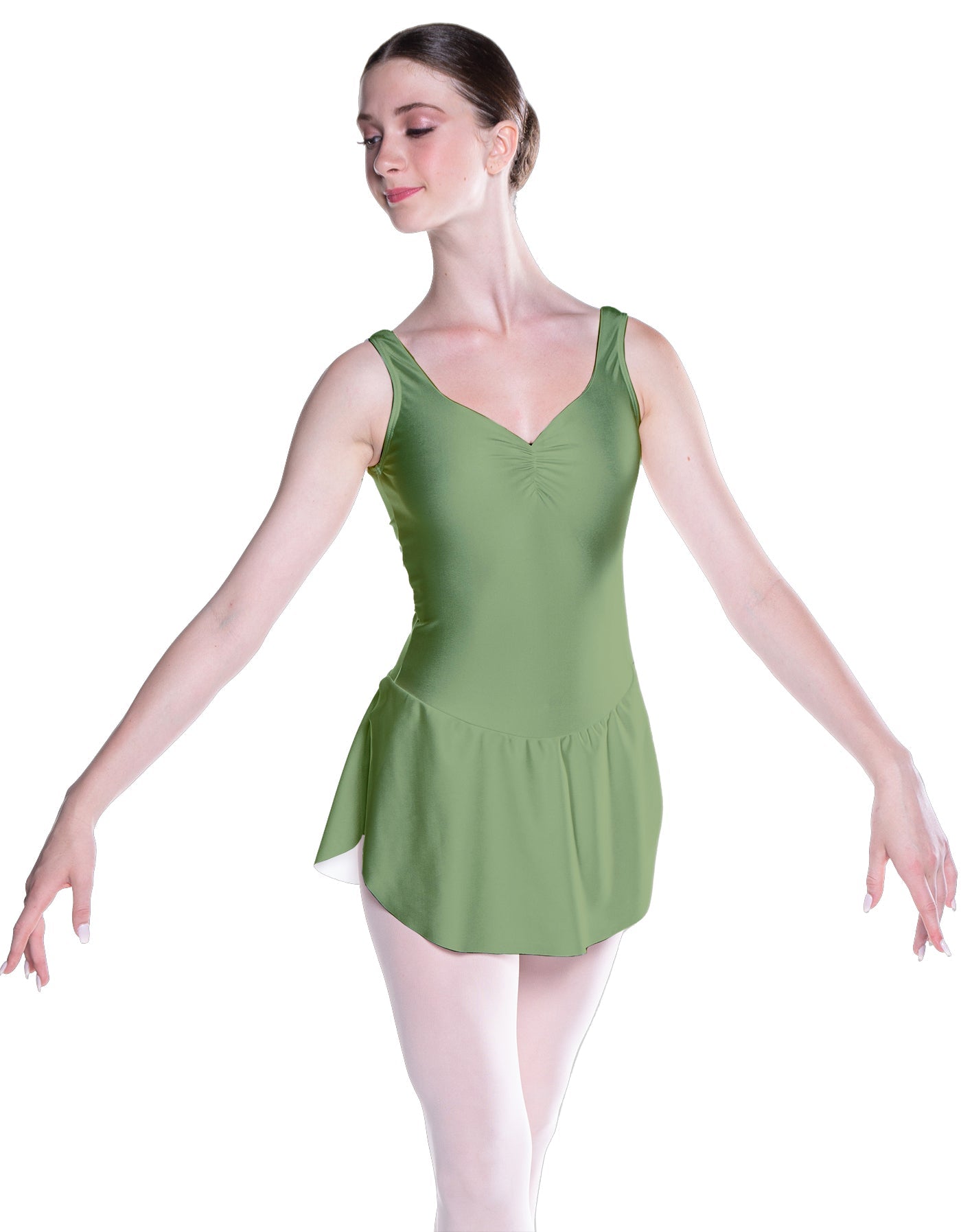 Solid Lycra Soiree Leotard with Skirt