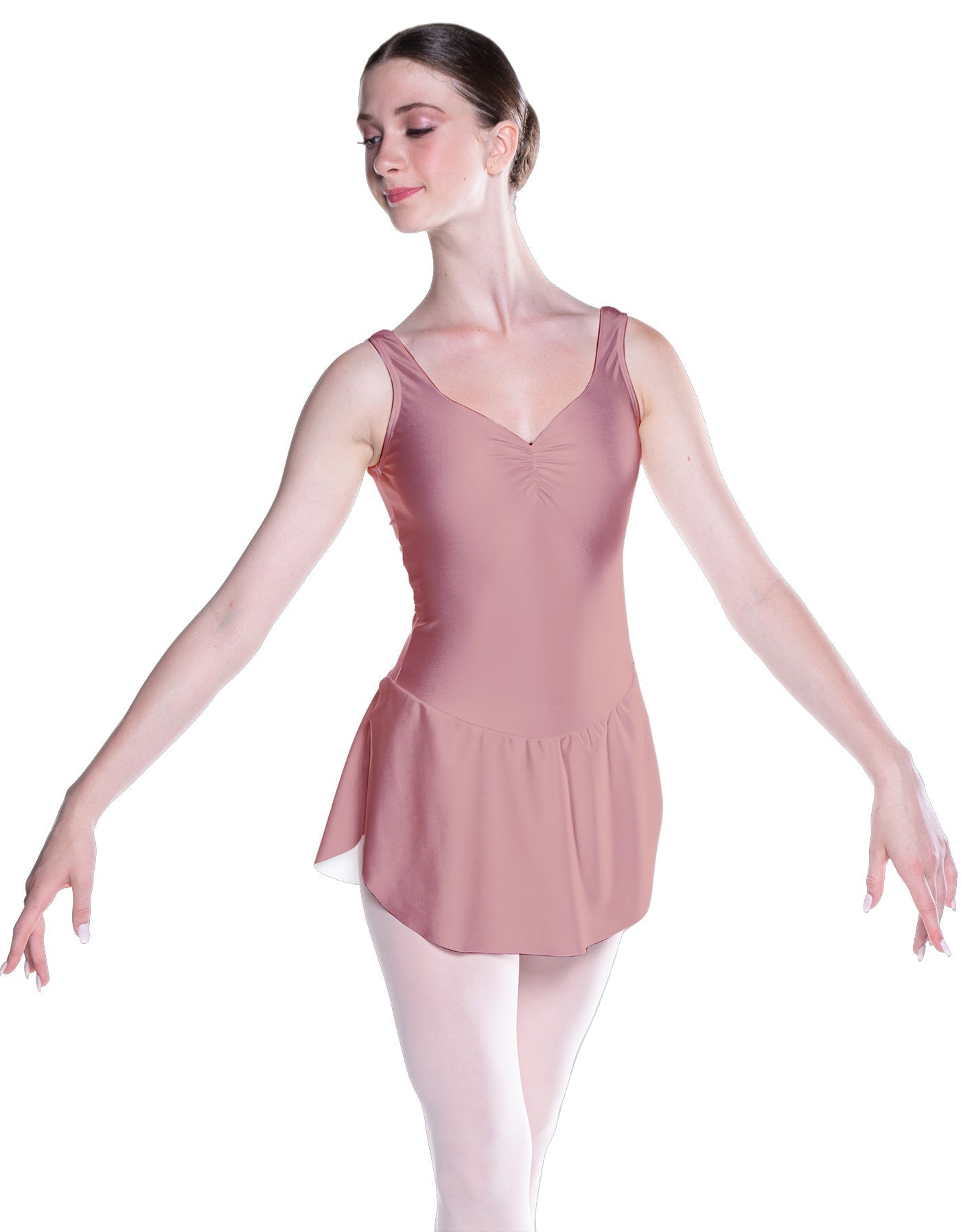 Solid Lycra Soiree Leotard with Skirt