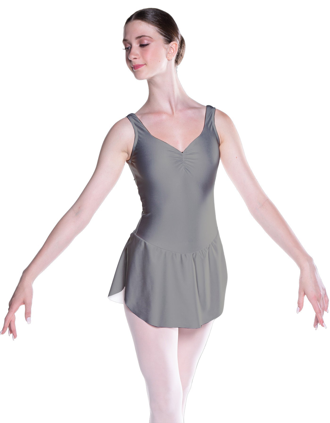 Solid Lycra Soiree Leotard with Skirt