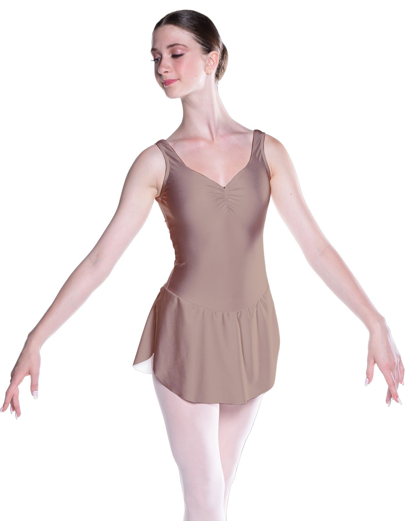 Solid Lycra Soiree Leotard with Skirt
