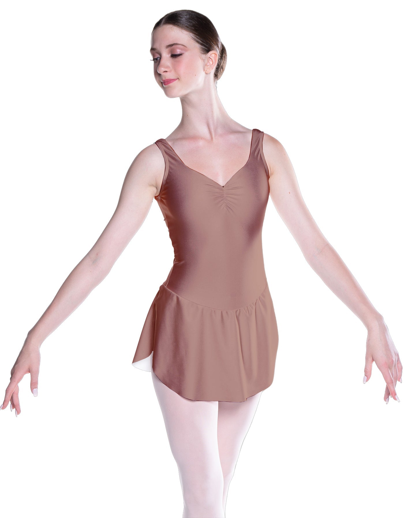 Solid Lycra Soiree Leotard with Skirt