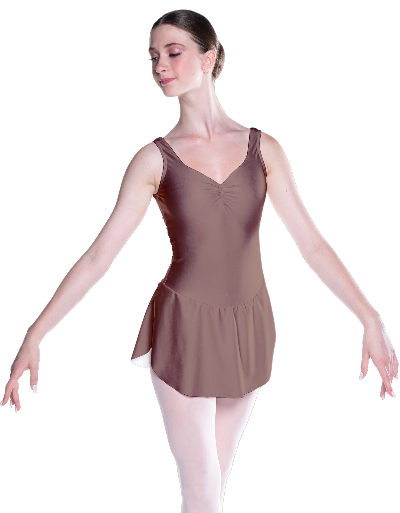 Solid Lycra Soiree Leotard with Skirt