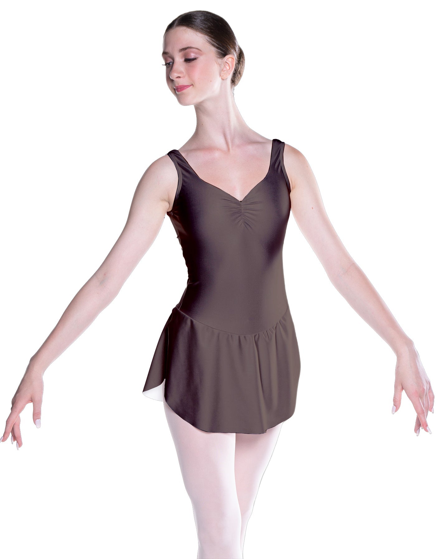 Solid Lycra Soiree Leotard with Skirt