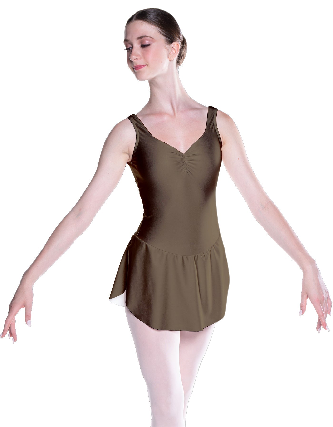 Solid Lycra Soiree Leotard with Skirt