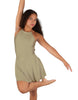 Solid Lycra Halter Dress with Bow back