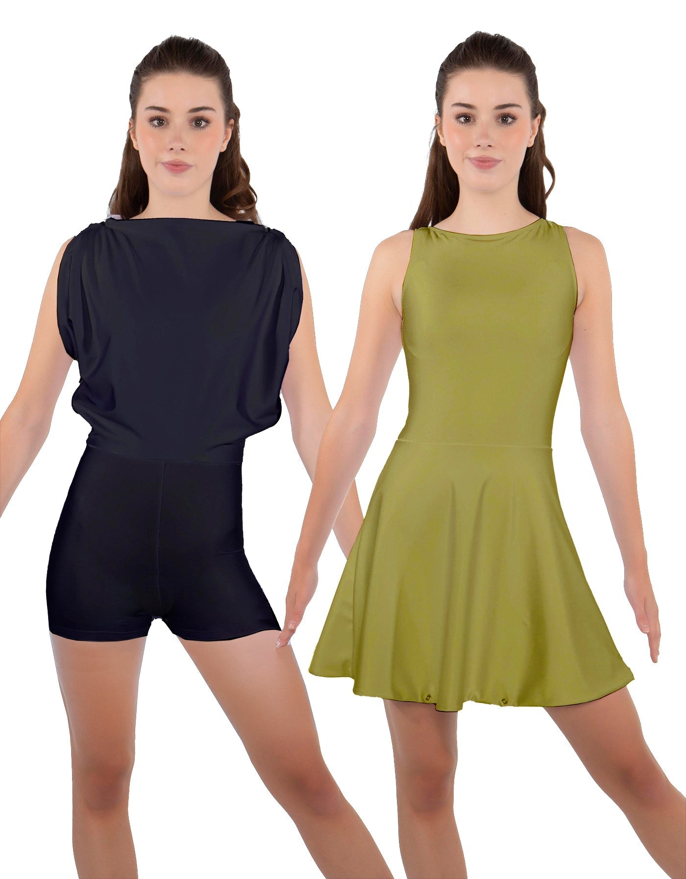 Solid Lycra Convertible Tank Dress