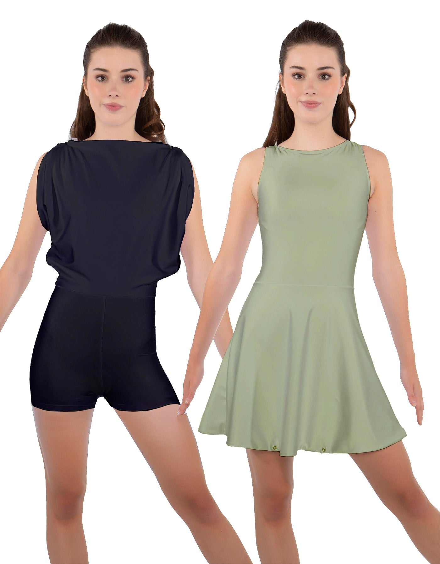 Solid Lycra Convertible Tank Dress