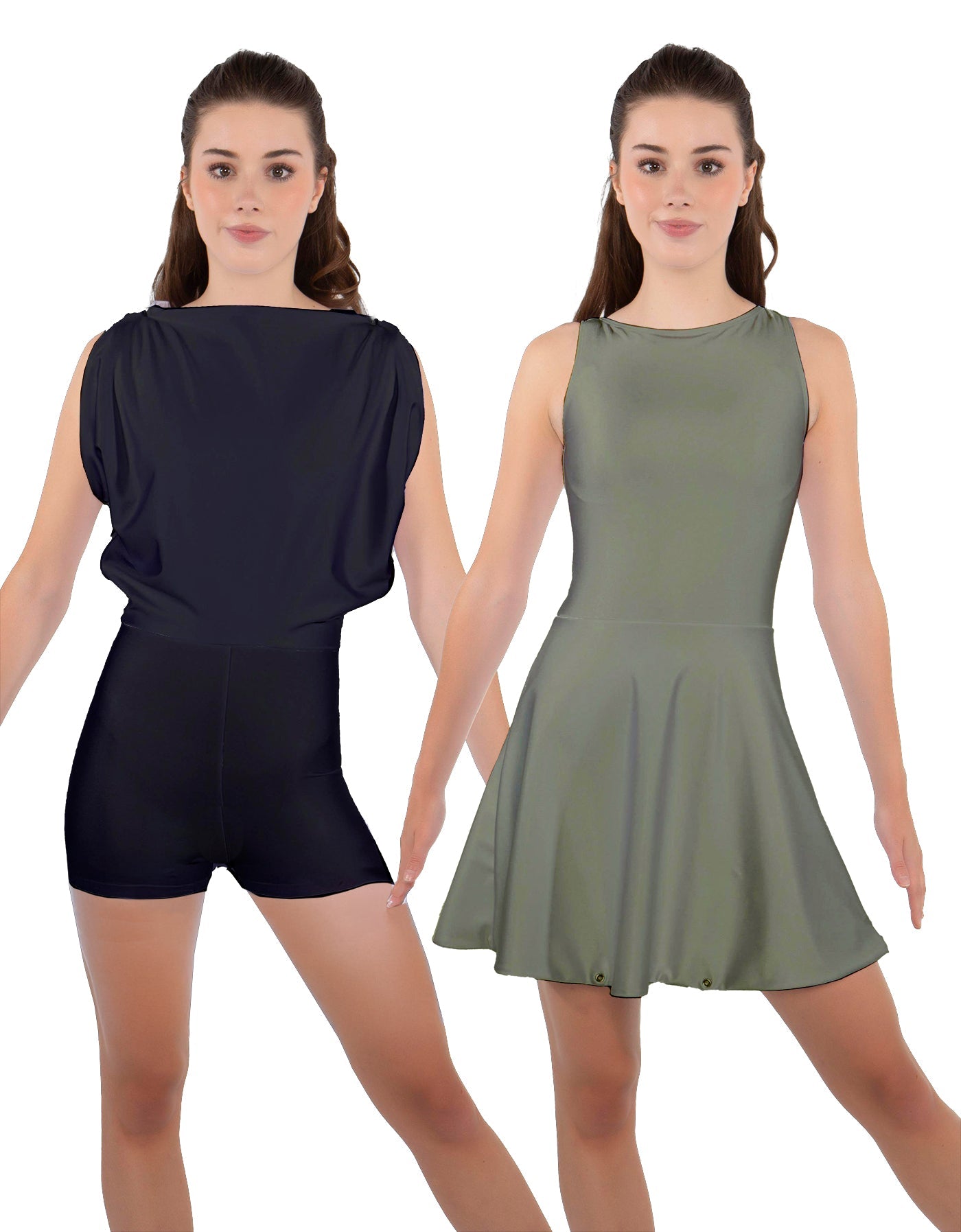 Solid Lycra Convertible Tank Dress