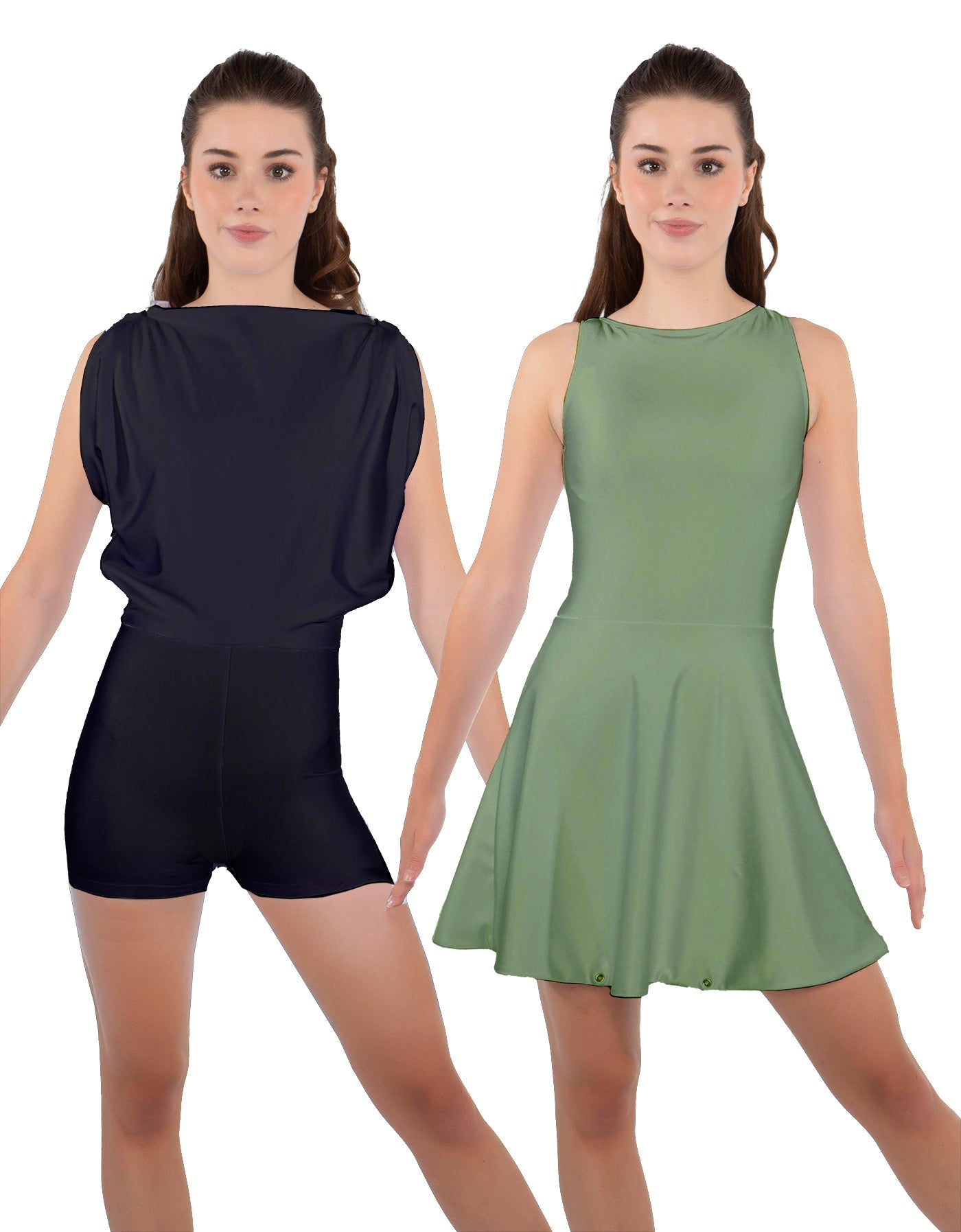 Solid Lycra Convertible Tank Dress