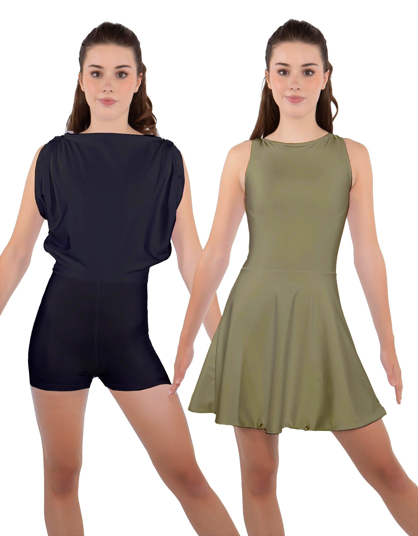 Solid Lycra Convertible Tank Dress