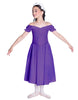 Solid Lycra Off The Shoulder Puff Sleeve Dress