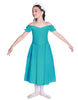 Solid Lycra Off The Shoulder Puff Sleeve Dress