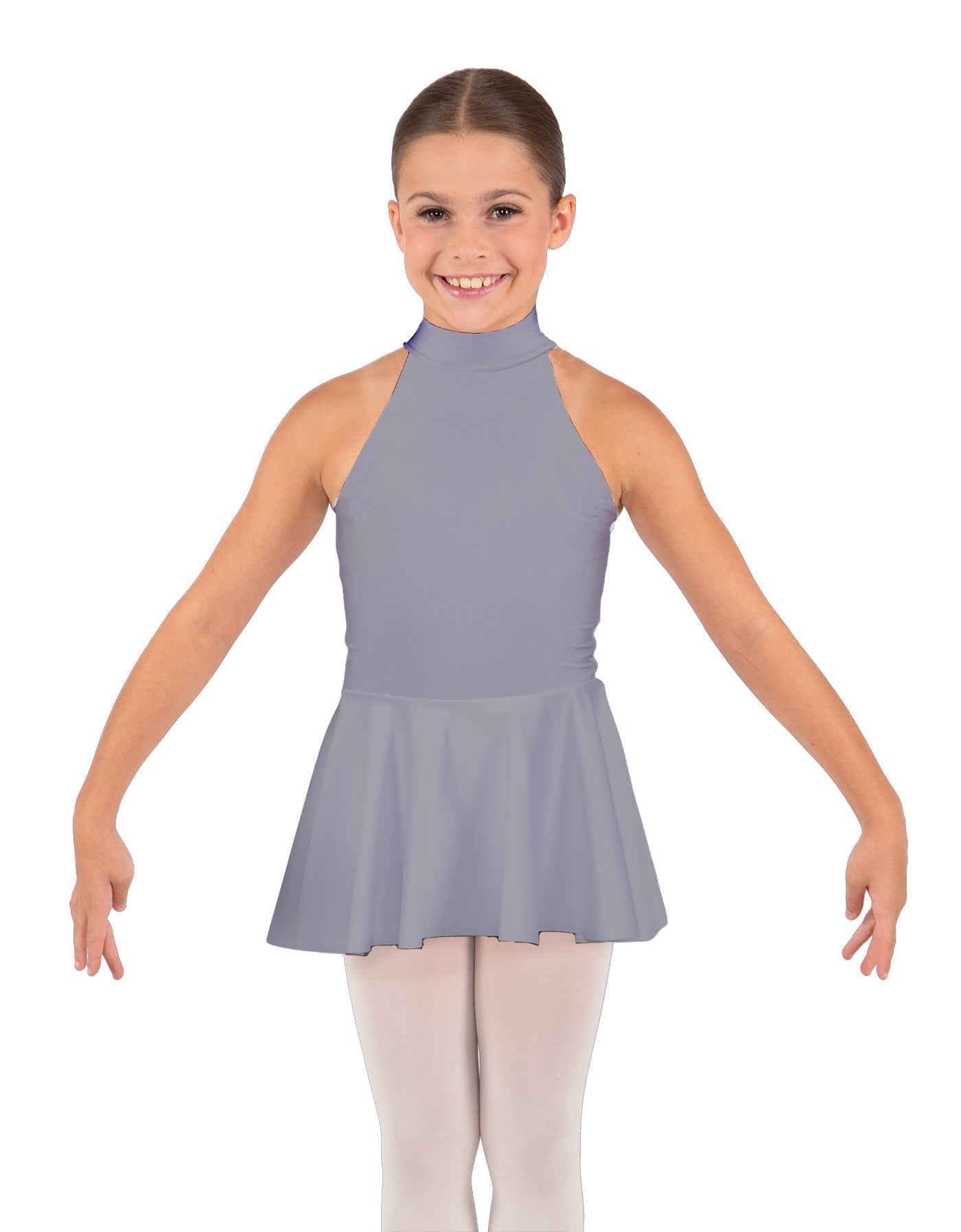 Solid Lycra Halter Collar Dress
