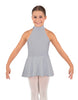 Solid Lycra Halter Collar Dress