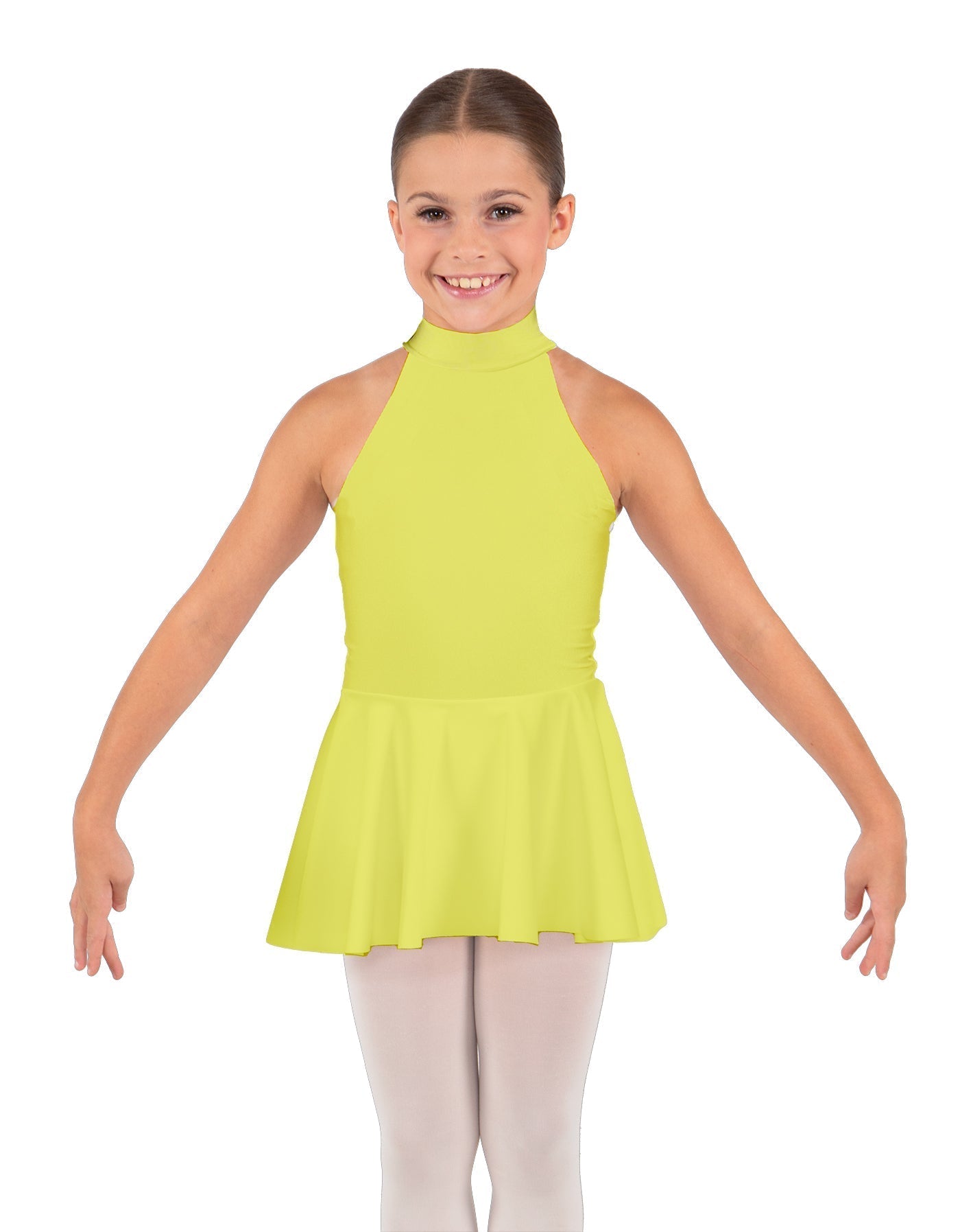 Solid Lycra Halter Collar Dress