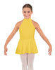 Solid Lycra Halter Collar Dress