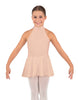 Solid Lycra Halter Collar Dress