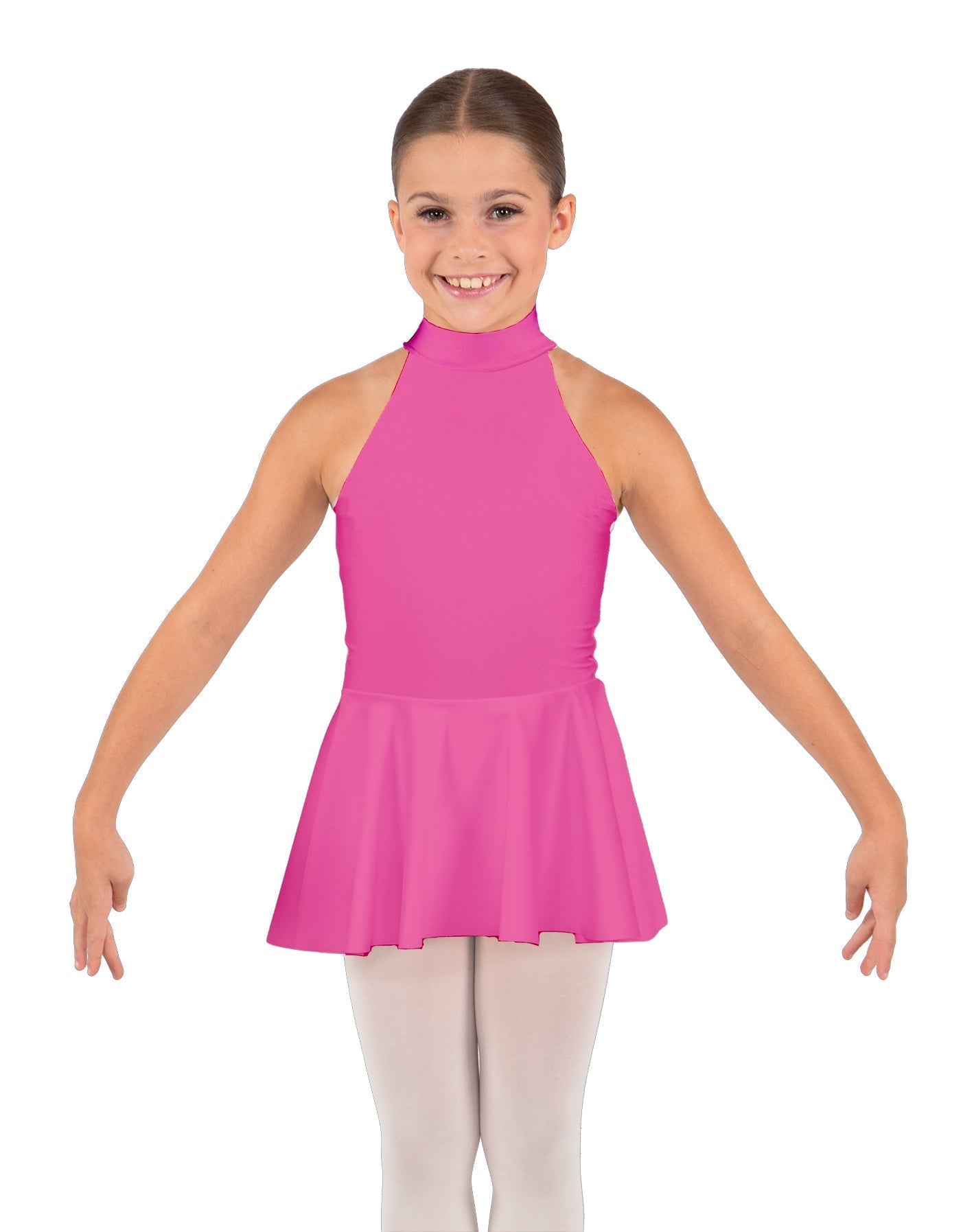 Solid Lycra Halter Collar Dress
