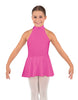 Solid Lycra Halter Collar Dress