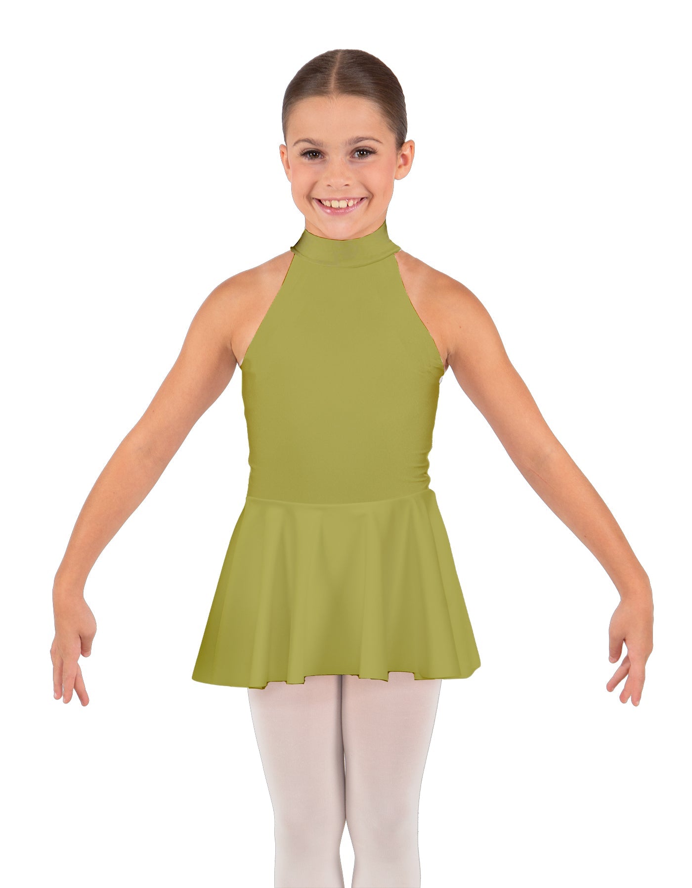 Solid Lycra Halter Collar Dress