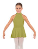 Solid Lycra Halter Collar Dress
