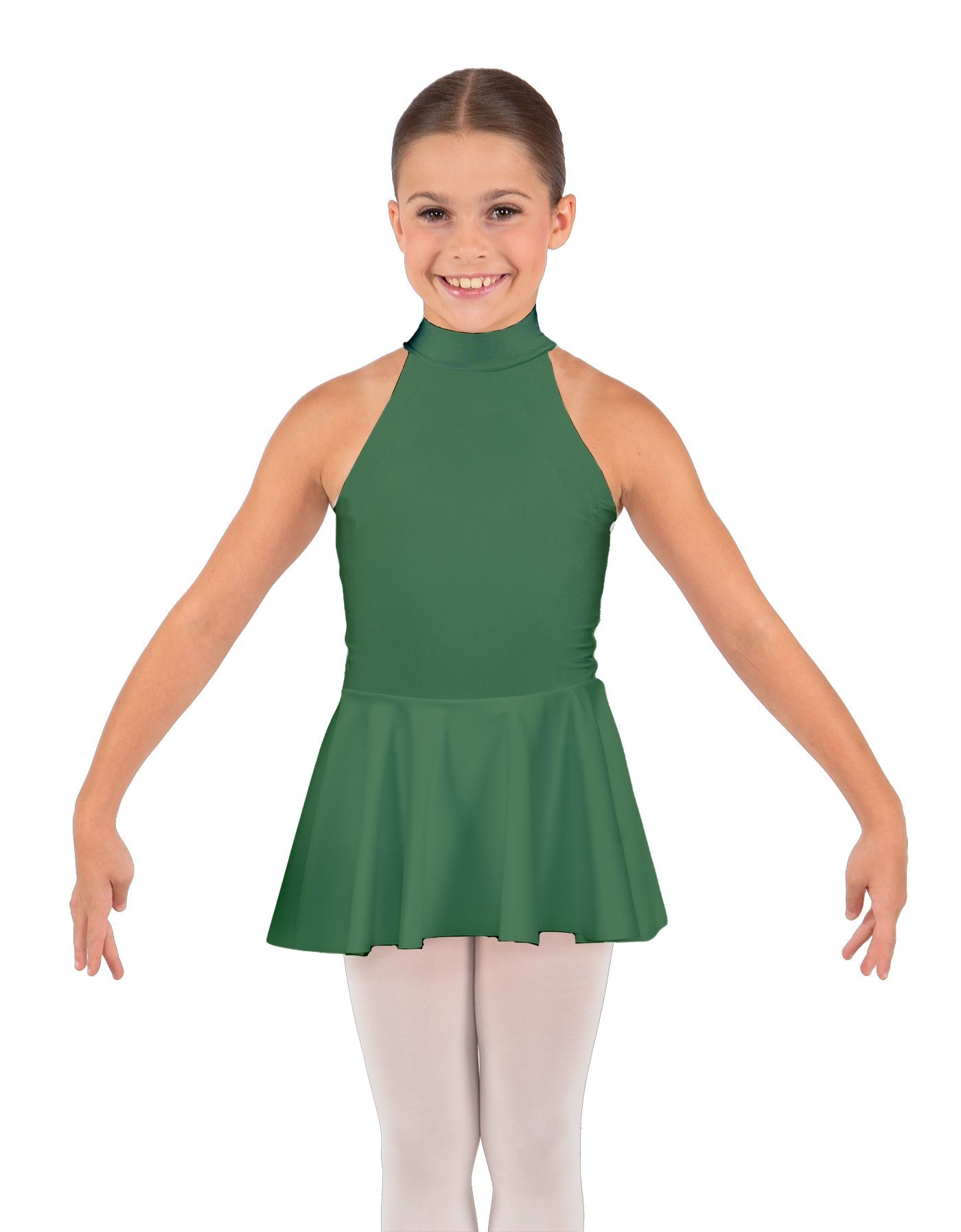 Solid Lycra Halter Collar Dress