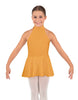 Solid Lycra Halter Collar Dress