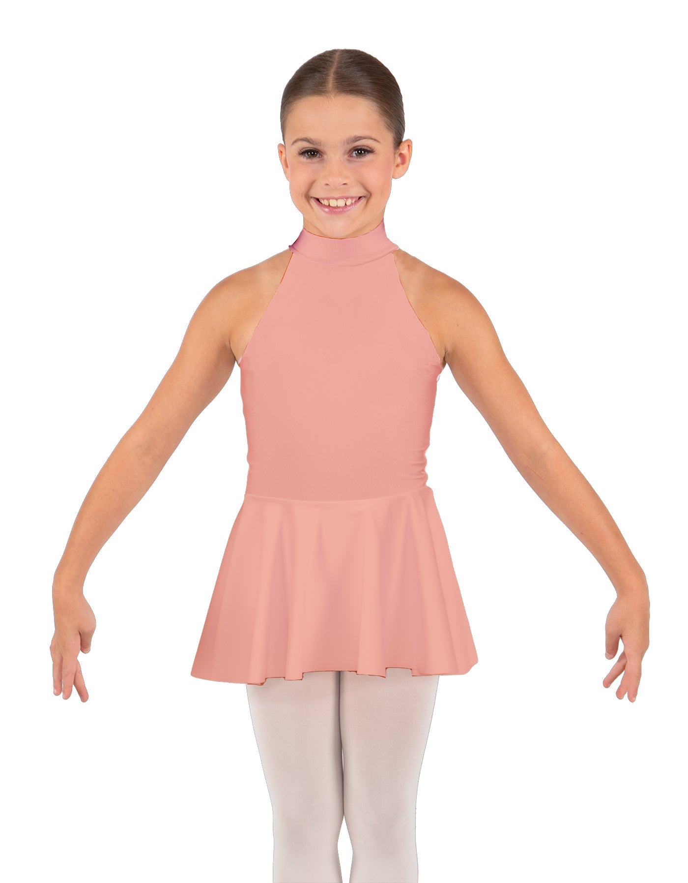 Solid Lycra Halter Collar Dress
