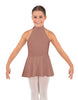 Solid Lycra Halter Collar Dress