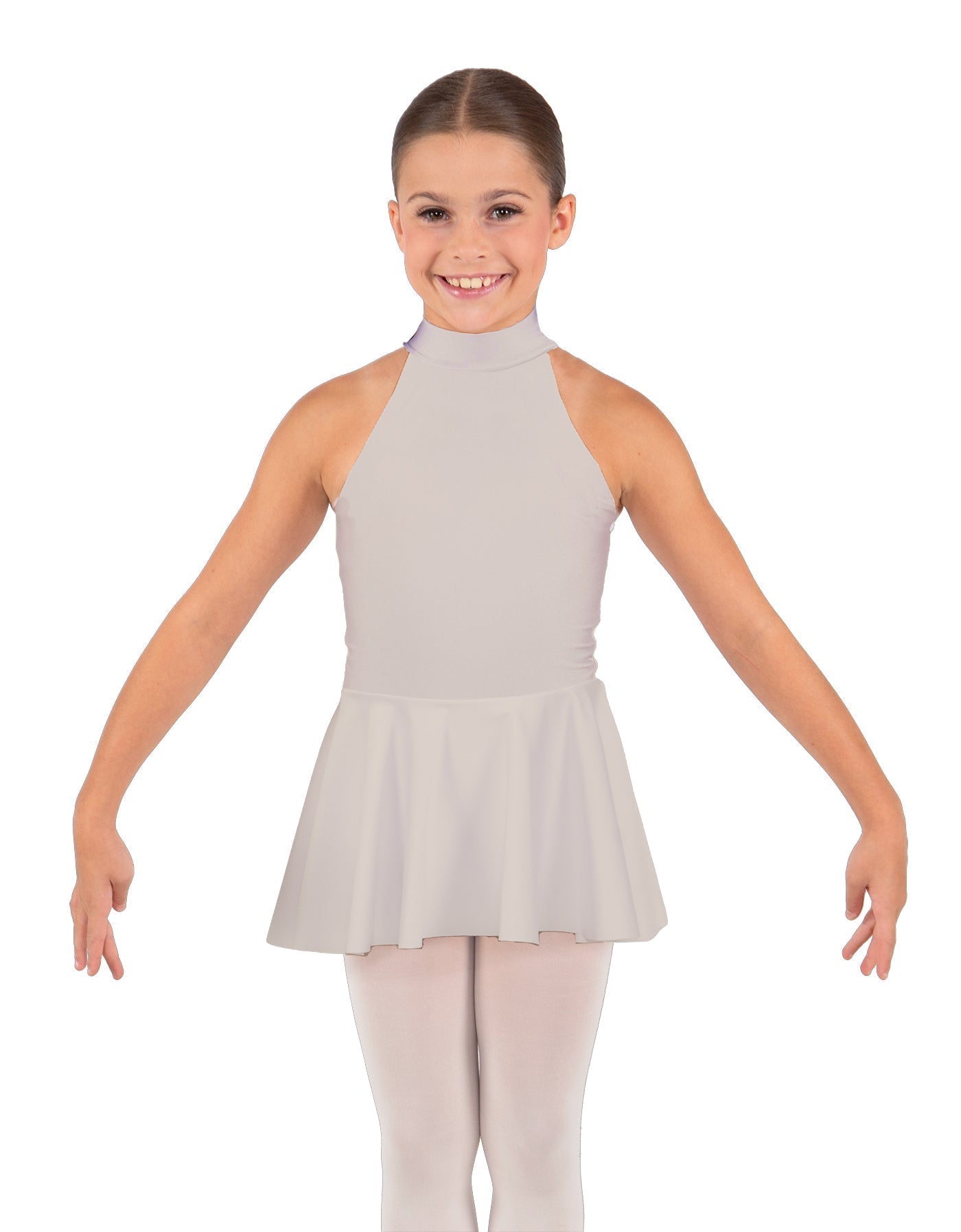 Solid Lycra Halter Collar Dress