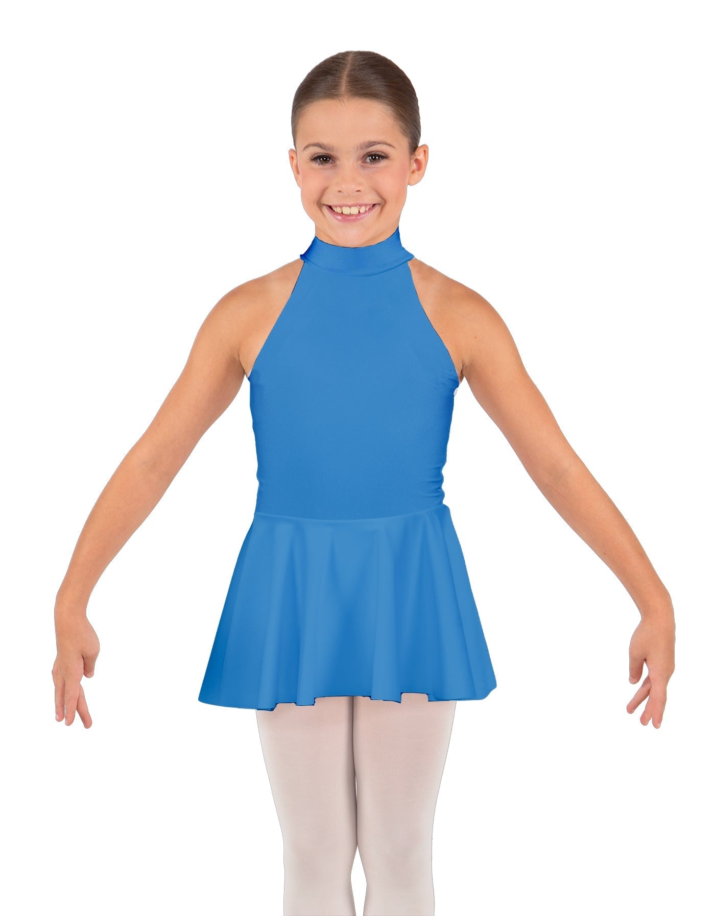 Solid Lycra Halter Collar Dress