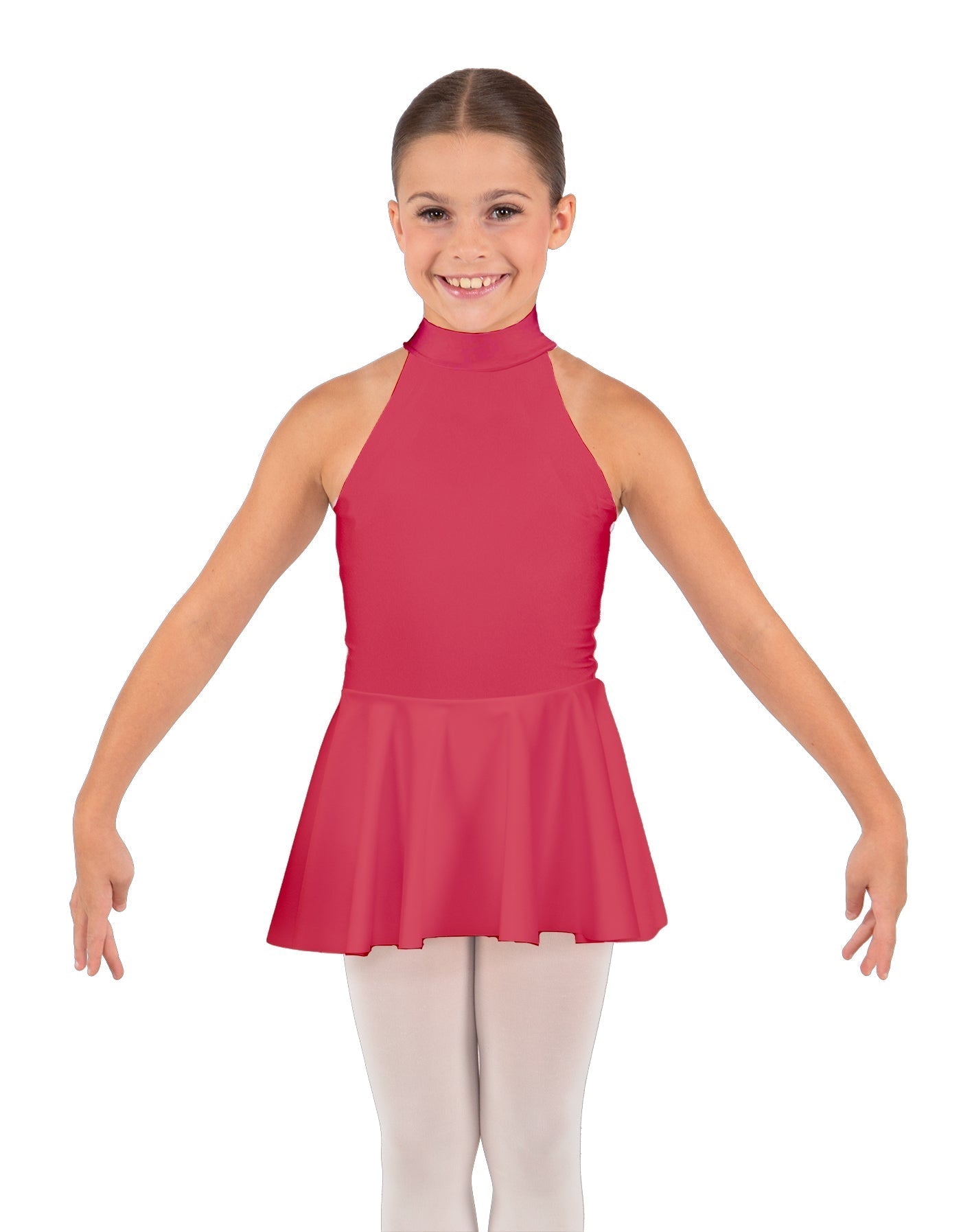 Solid Lycra Halter Collar Dress