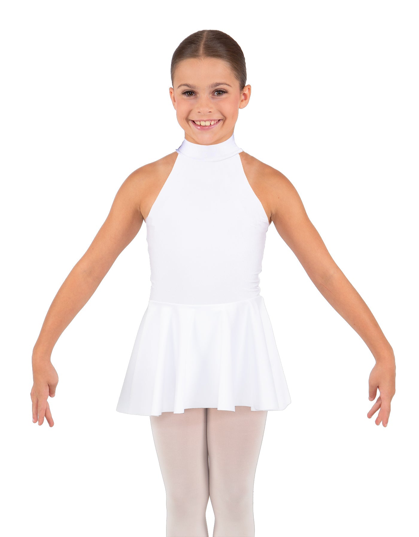 Solid Lycra Halter Collar Dress