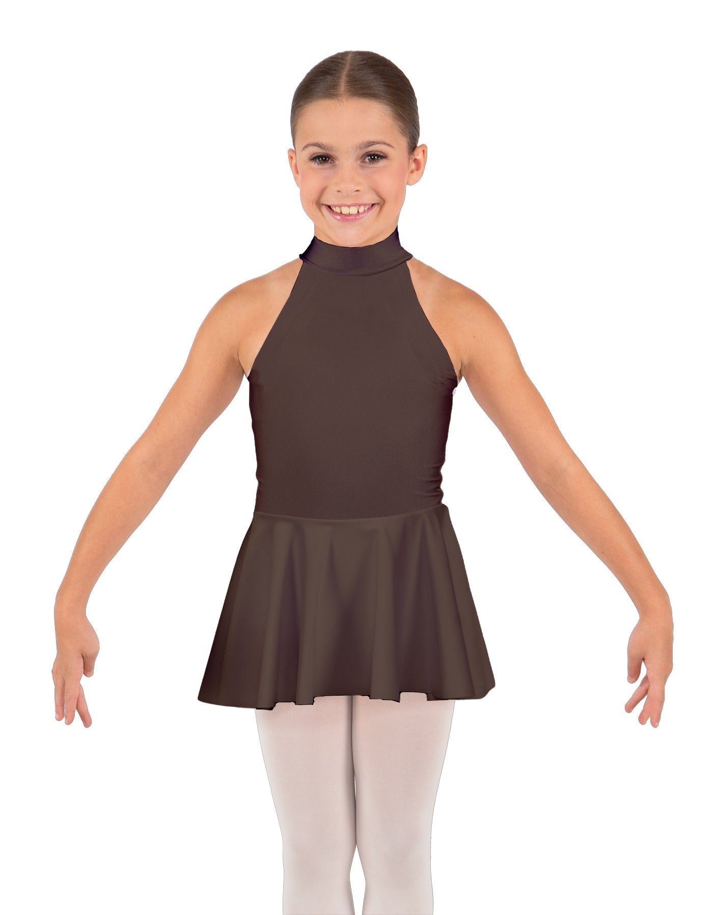 Solid Lycra Halter Collar Dress