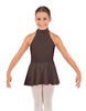 Solid Lycra Halter Collar Dress