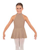 Solid Lycra Halter Collar Dress