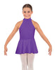 Solid Lycra Halter Collar Dress