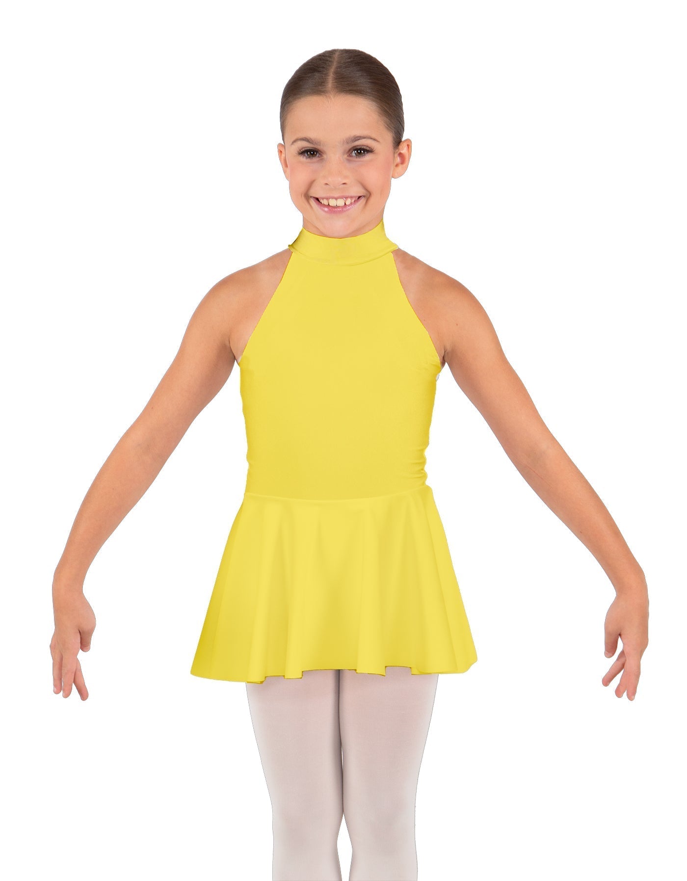 Solid Lycra Halter Collar Dress
