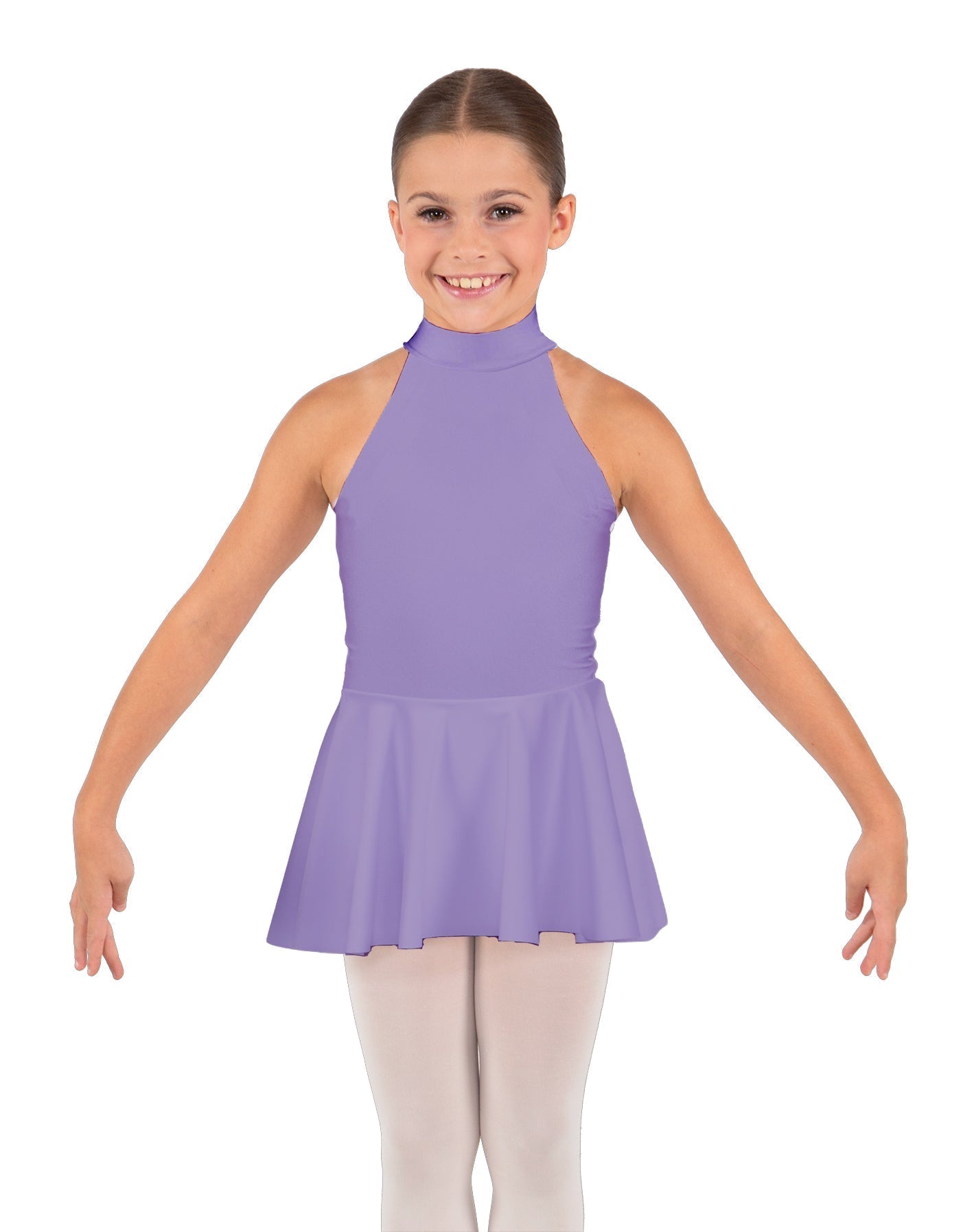 Solid Lycra Halter Collar Dress