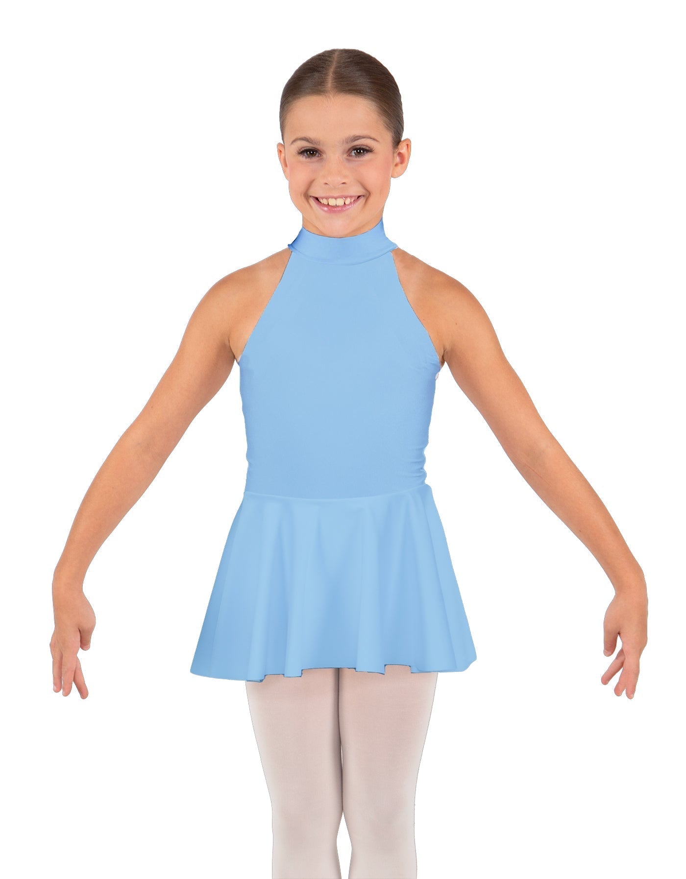 Solid Lycra Halter Collar Dress