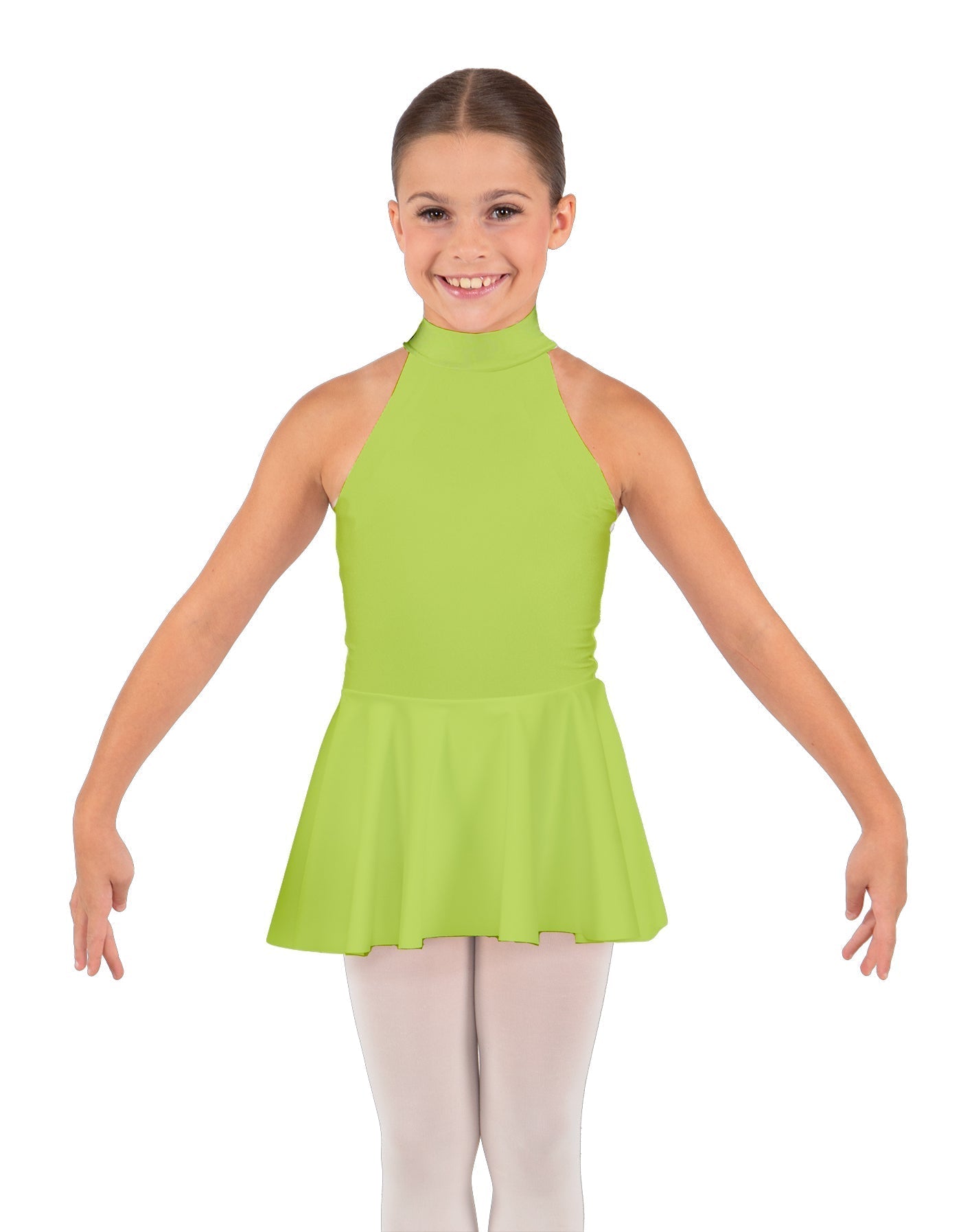 Solid Lycra Halter Collar Dress