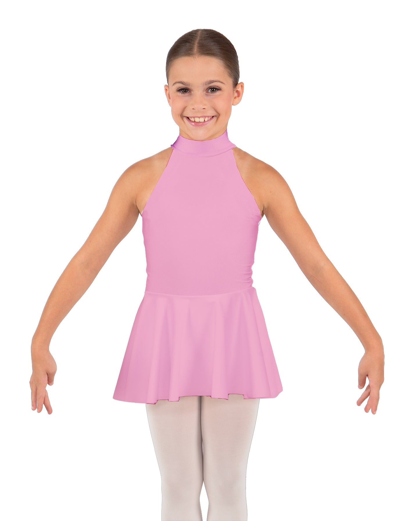 Solid Lycra Halter Collar Dress